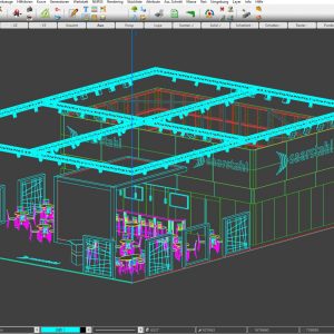 Saarstahl Perspektive technische Zeichnung Messestand Saarstahl Messebau Saarland