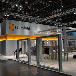 Saarstahl Düsseldorf Montage Ihres Messestandes